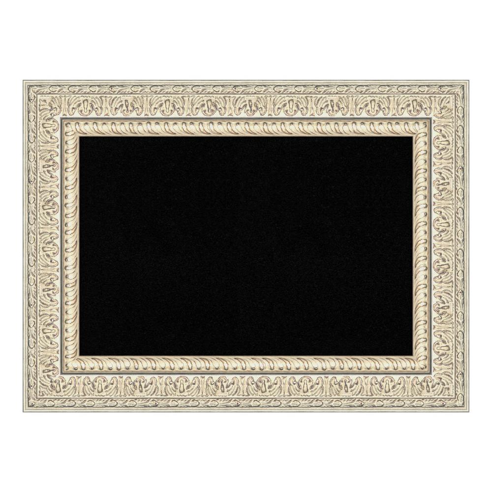 Amanti Art Fair Baroque Cream Framed Black Cork Memo Board