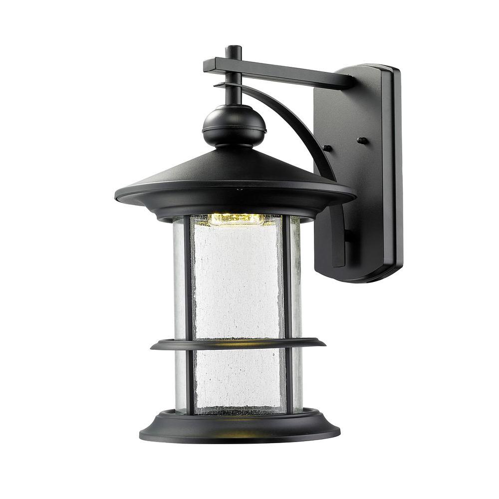 Filament Design Outdoor Wall Mounted Lighting Burnim 1 Light Black Led Outdoor Wall With Clear Seedy Glass