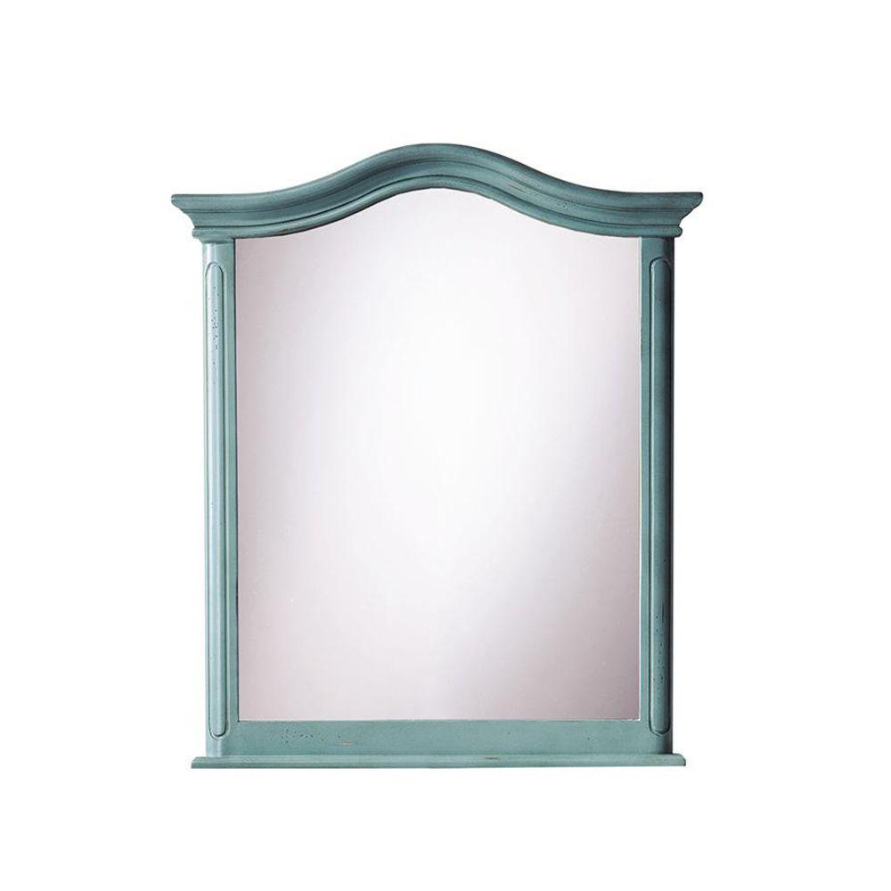 Arched Bathroom Mirrors Bath The Home Depot Provence 29 In W X 33 L Wall Mirror Blue