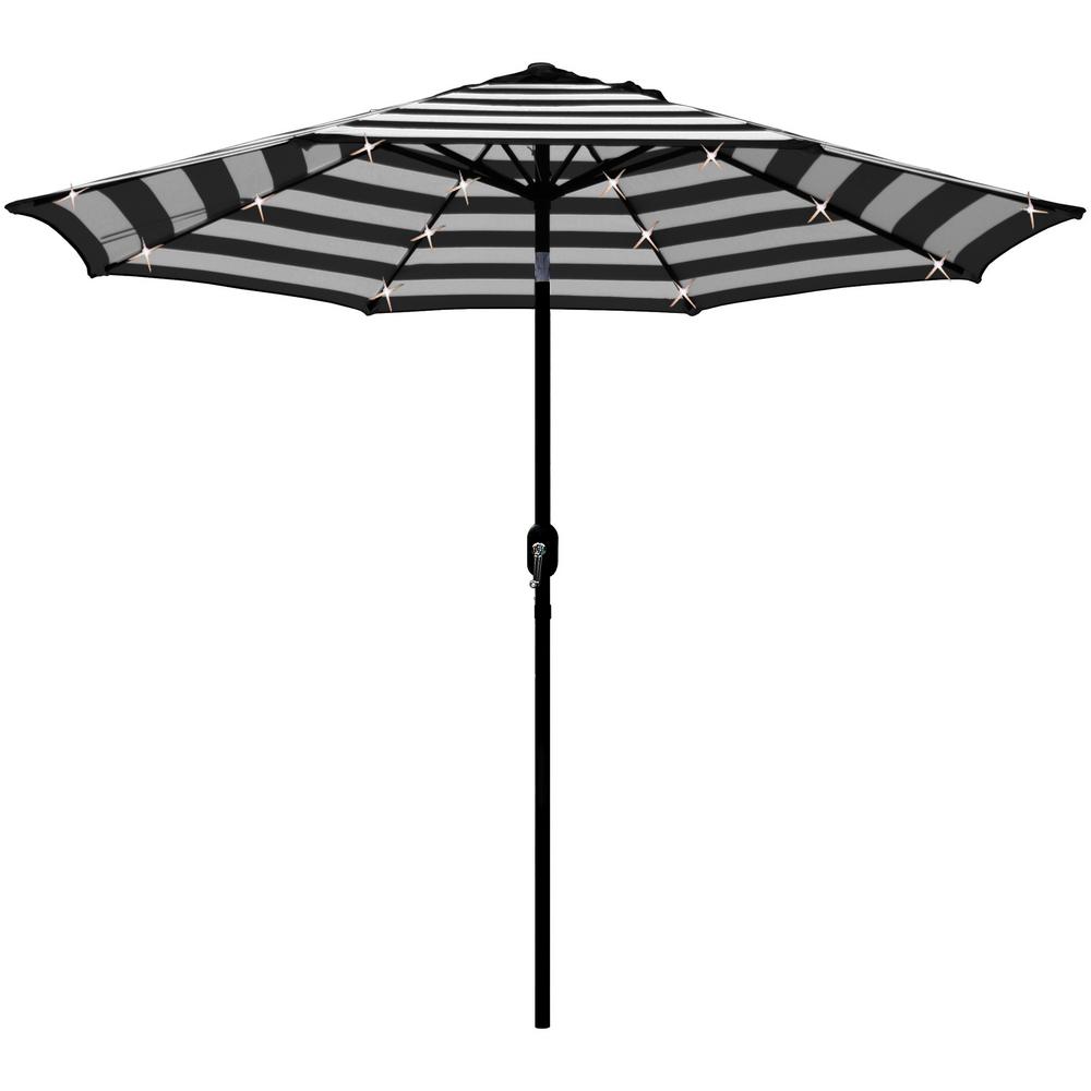 Blue And White Striped Patio Umbrella, Black And White Striped Patio Umbrella