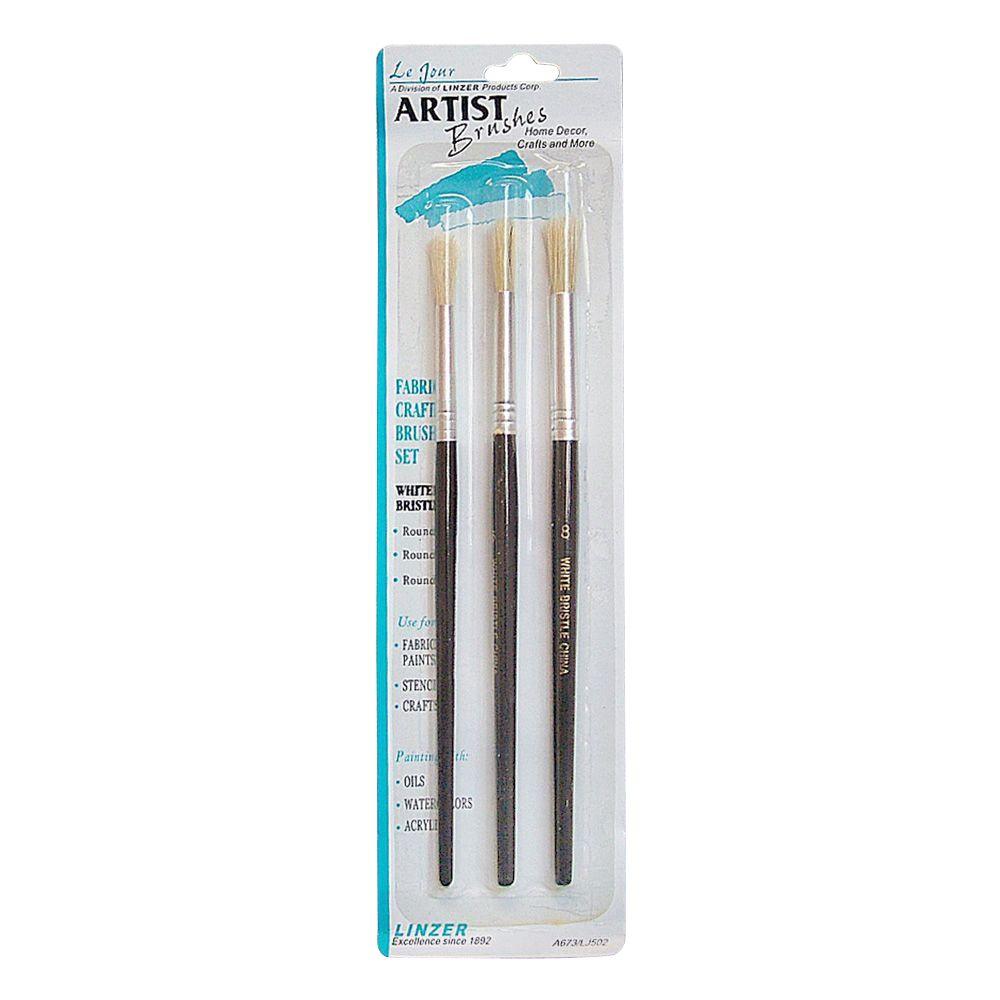 Le Jour White Bristle Round Artist Paint Brush Set 3 Piece A 673 Le Jour White Bristle Round Artist Paint Brush Set 3 Piece