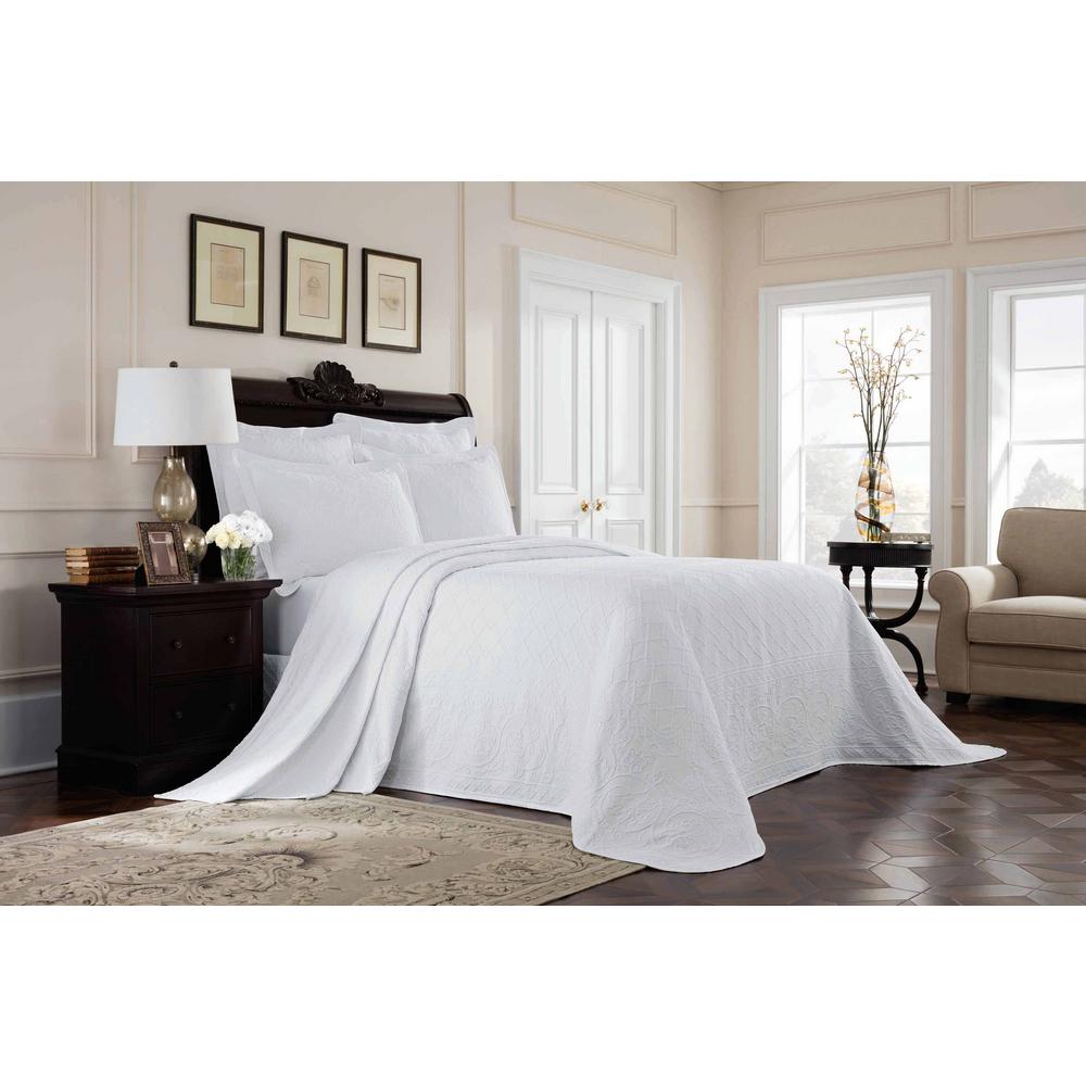 Royal Heritage Home Williamsburg Richmond White Twin Bedspread048975017661 The Home Depot