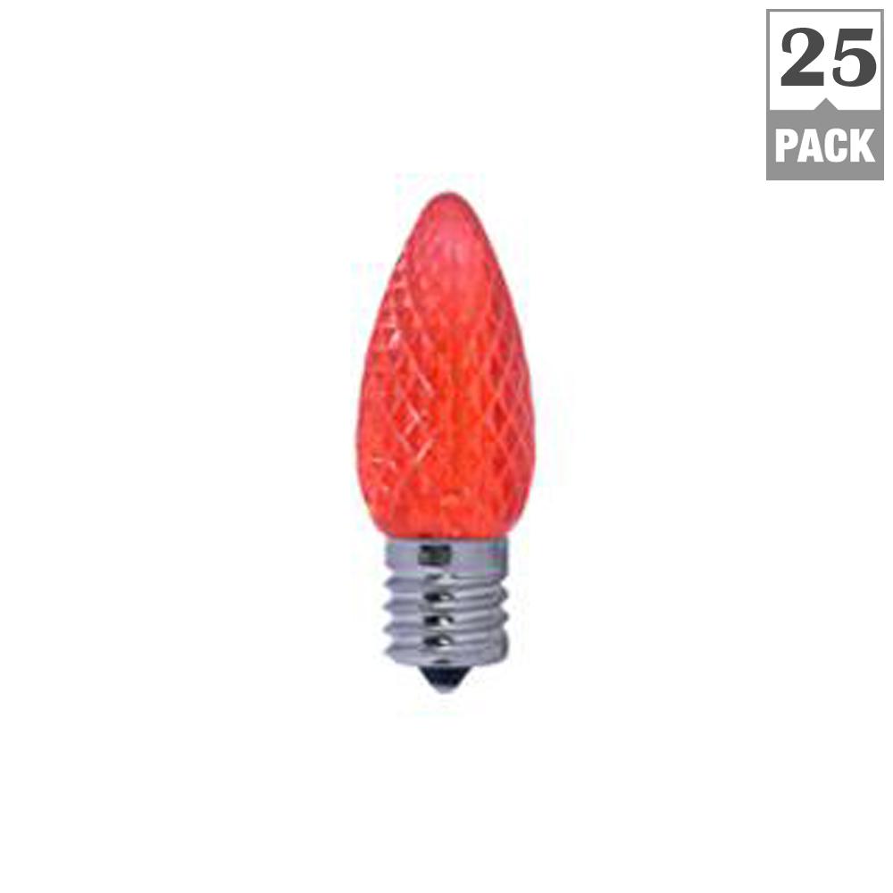 Indoor Outdoor Red Led Bulbs Light The Home Depot 5 Watt Equivalent C9 Non Dimmable Led Intermediate Light Bulb Red