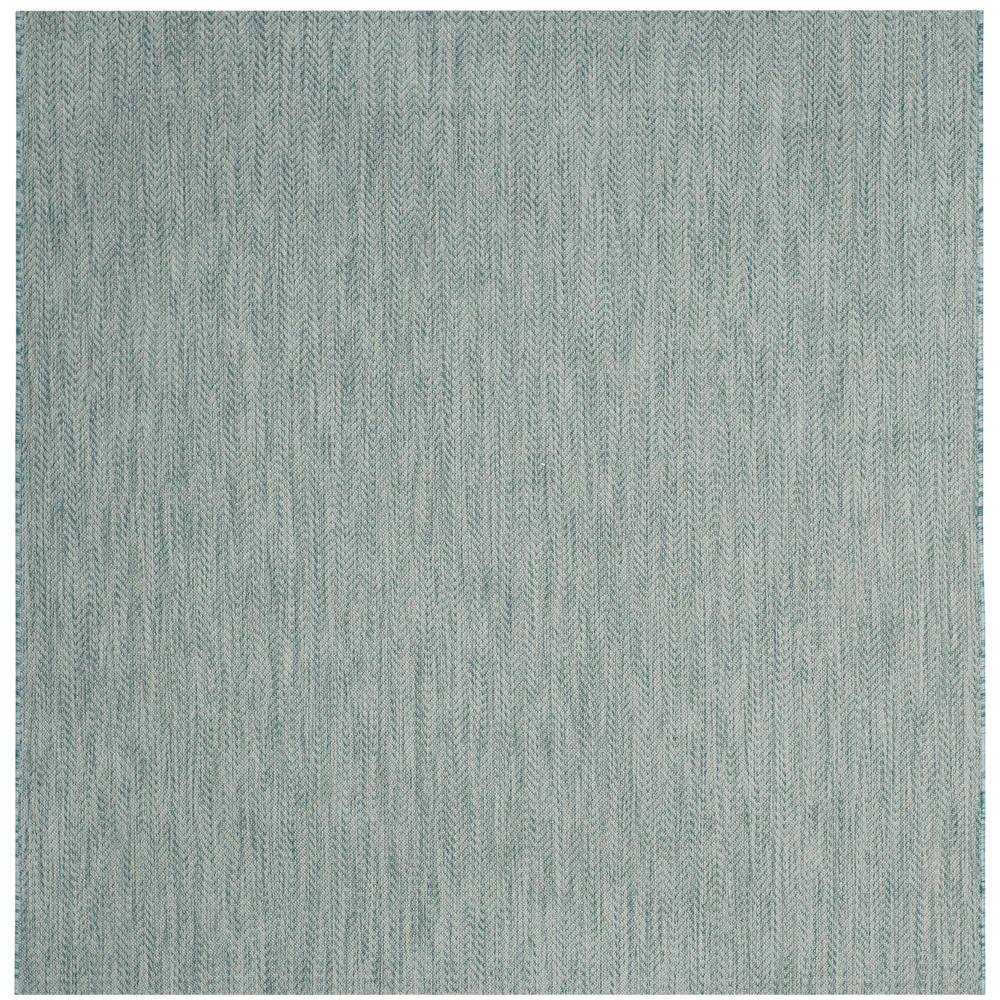Safavieh Courtyard Aqua Gray 7 Ft X Indoor Outdoor Square Area Rug
