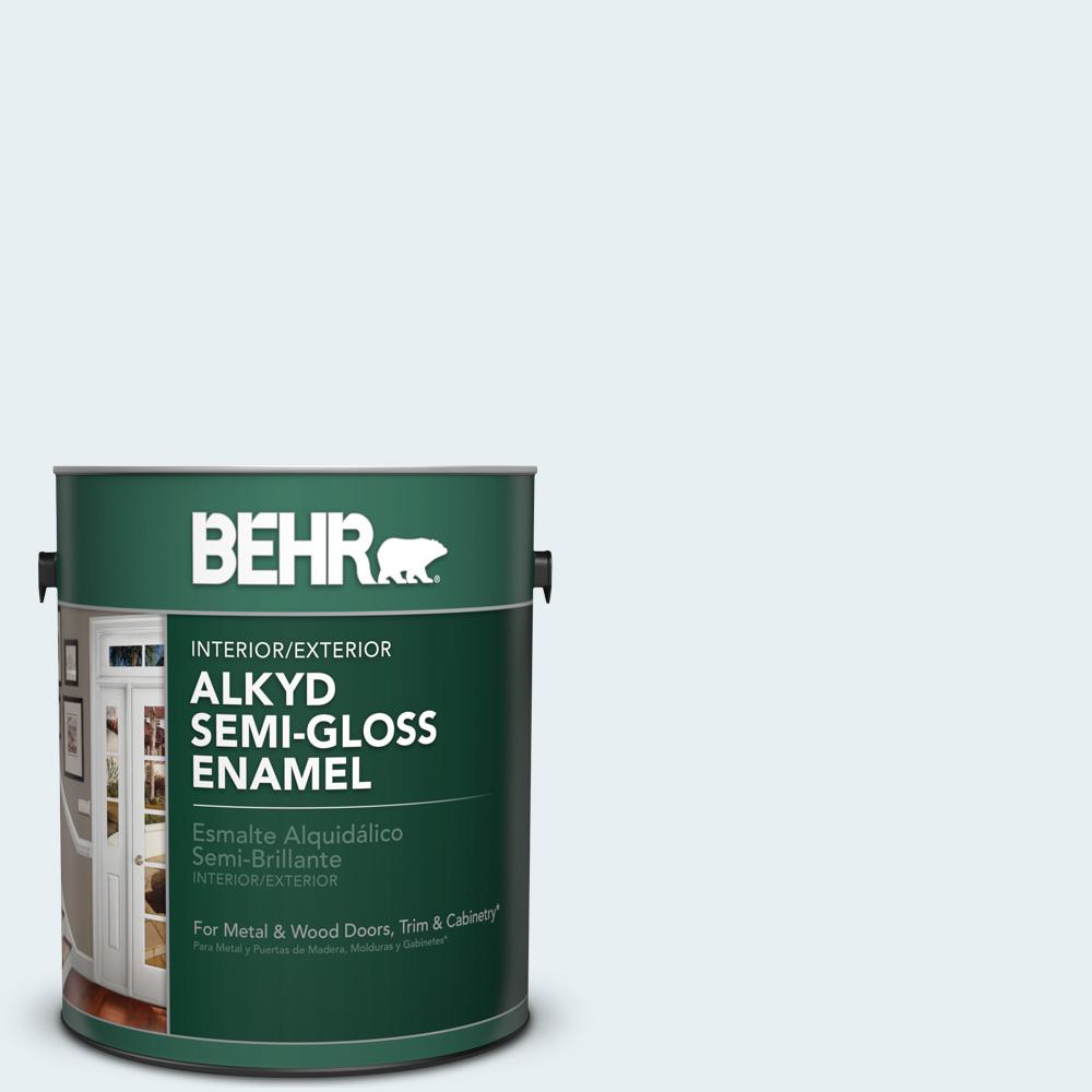 BEHR 1 gal. BLW04 Ethereal White SemiGloss Enamel Alkyd Interior