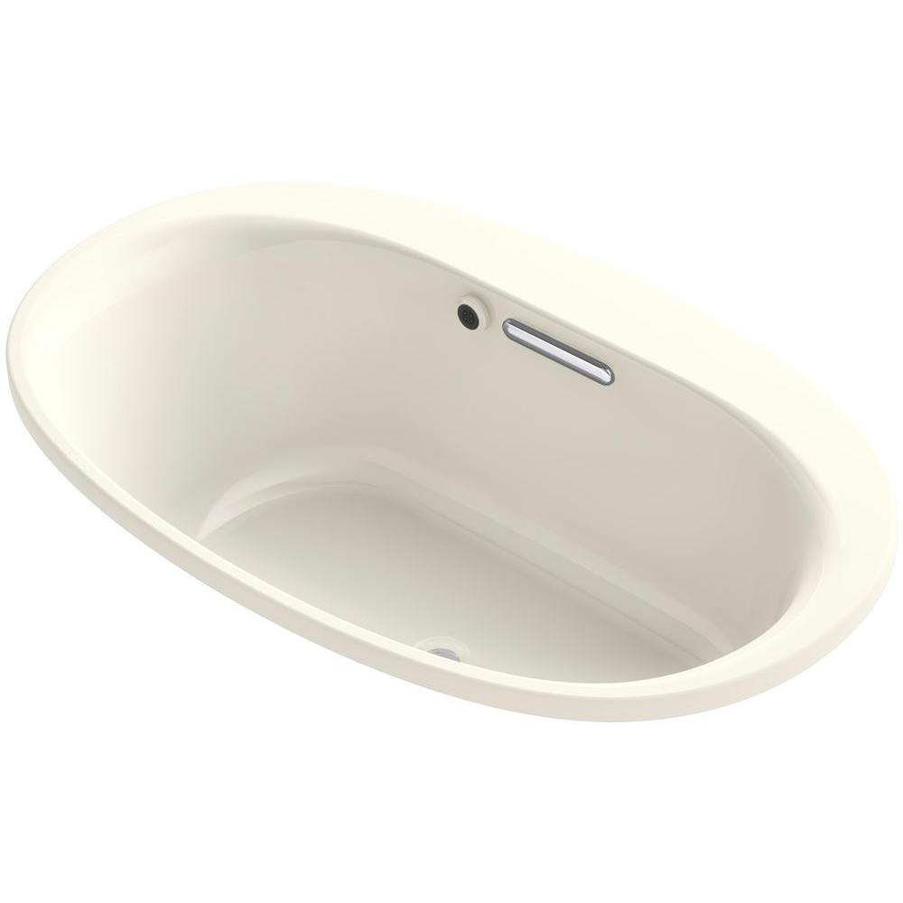KOHLER Underscore 5 ft. Center Drain Soaking Tub in BiscuitK5713W1