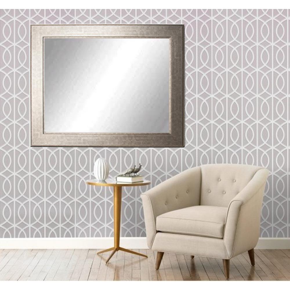 Modern Subway Silver Framed Mirror