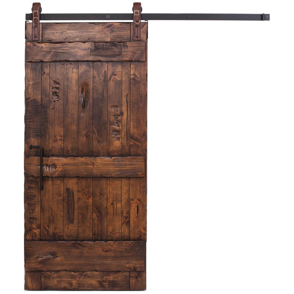 Rustica Hardware 36 In X 84 In Ranch Stain Glaze Wood Sliding