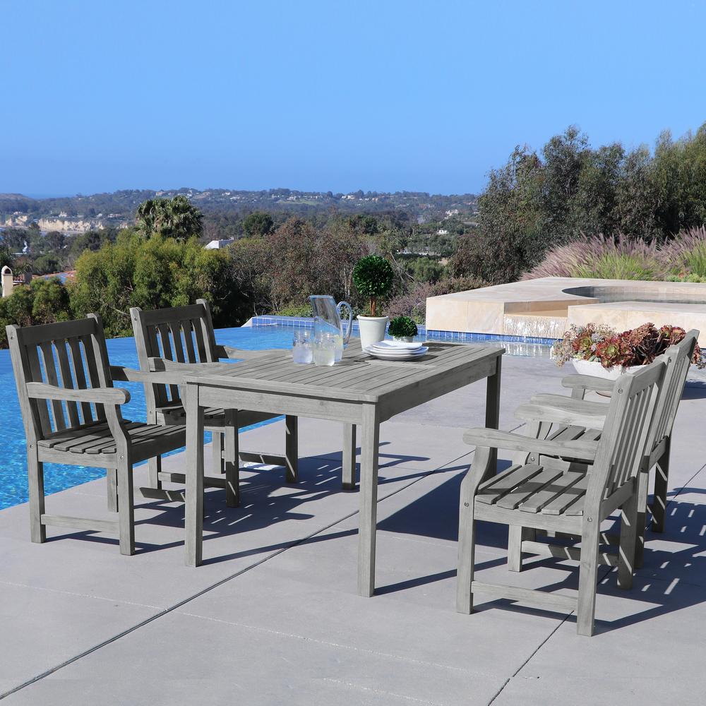 Vifah Renaissance 5 Piece Rectangle Patio Dining Set V1297set14 The Home Depot