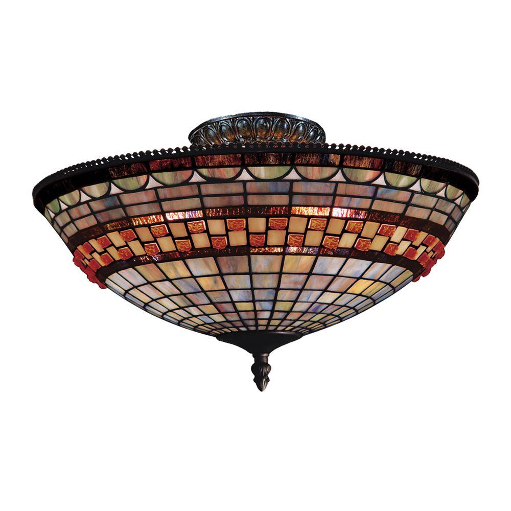 Titan Lighting Jewelstone 3 Light Classic Bronze Ceiling Semi Flush Titan Lighting Jewelstone 3 Light Classic Bronze Ceiling Semi Flush Mount