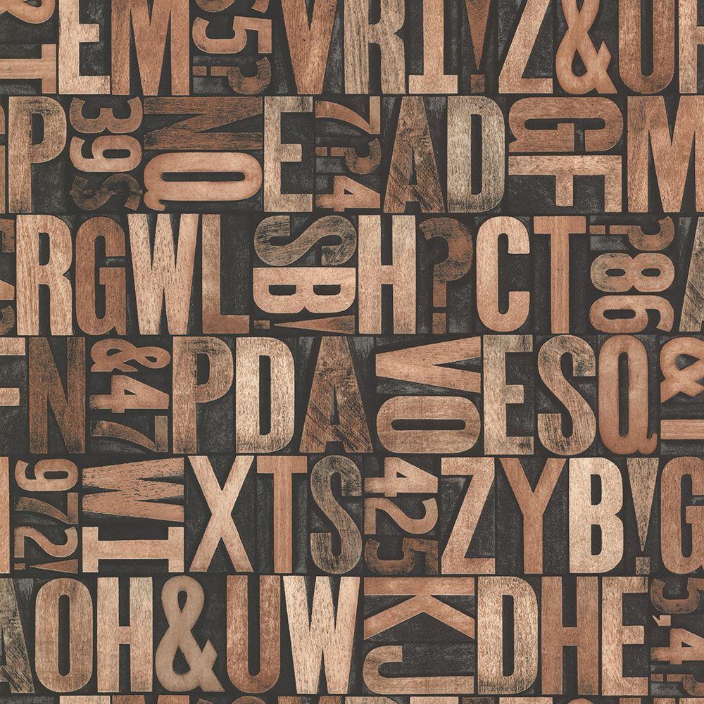 Brewster Great Scott Copper Alphabet Wallpaper 2686 21249 The