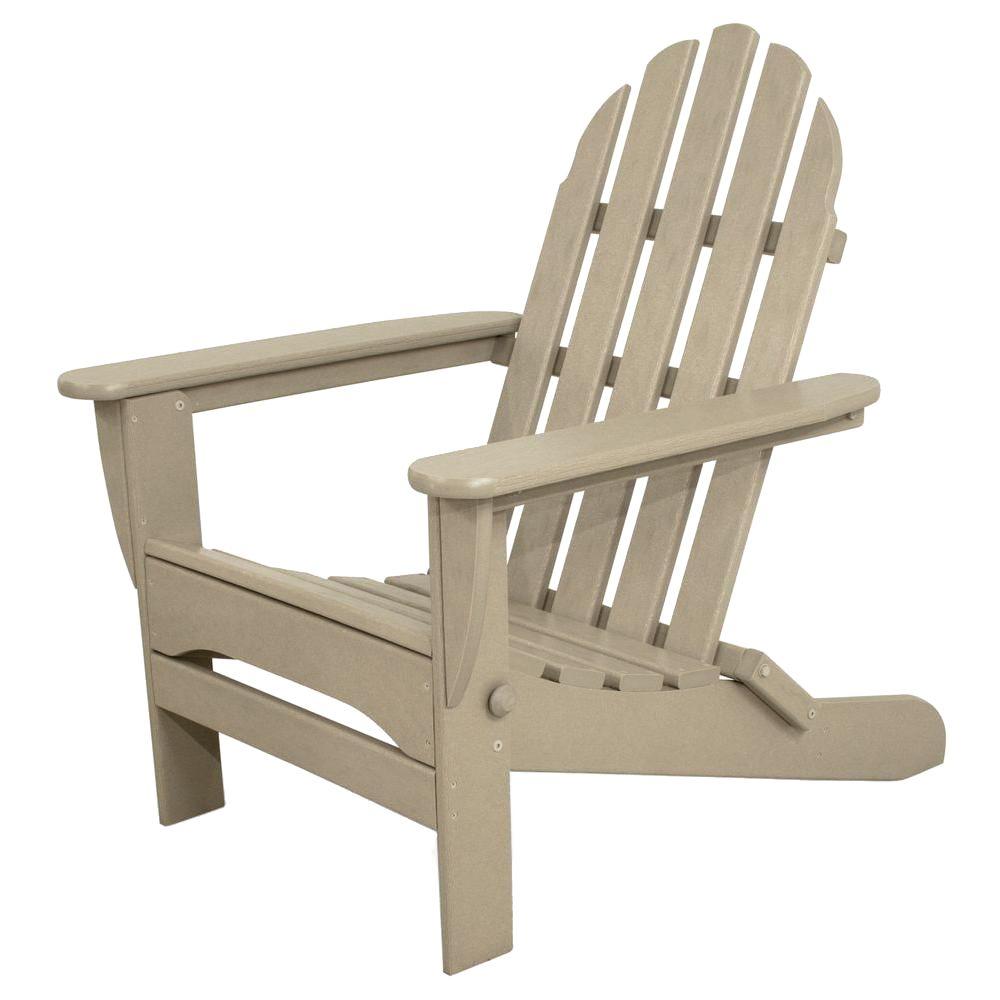 Ivy Terrace Classics Sand Plastic Patio Adirondack Chair ...