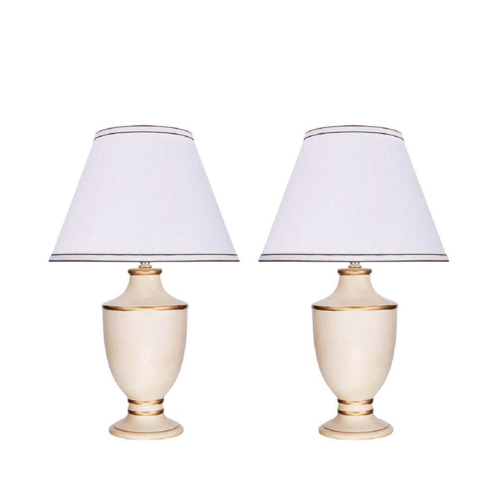 beige bedside lamps