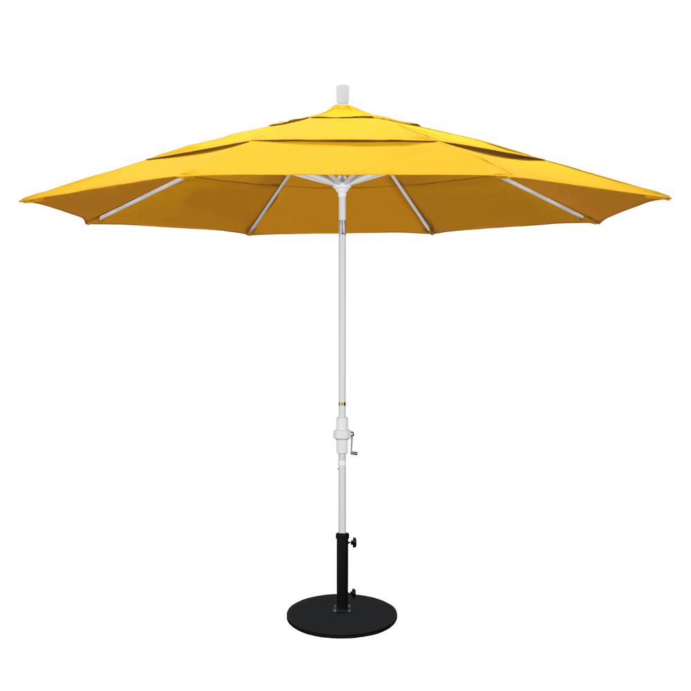California Umbrella 11 Ft White Aluminum Pole Market Ribs Crank Lift Outdoor Patio In Sunflower Yellow Sunbrella Gscu118170 5457 Dwv The Home Depot - Yellow Patio Umbrella White Pole California Umbrella 11 Ft White Aluminum Pole Market Ribs Crank Lift Outdoor Patio In Sunflower Yellow Sunbrella Gscu118170 5457 Dwv The Home Depot - Yellow Patio Umbrella White Pole
