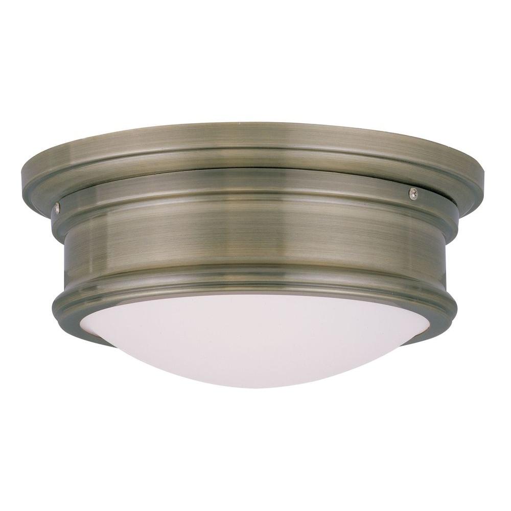 Livex Lighting Providence 2Light Antique Brass Incandescent Ceiling
