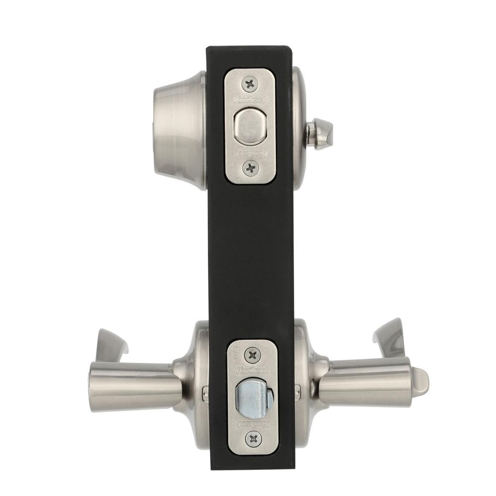 Pack of 2 Satin Nickel Kwikset 690 Balboa Entry Lever and Single Cylinder Deadbolt Combo Pack