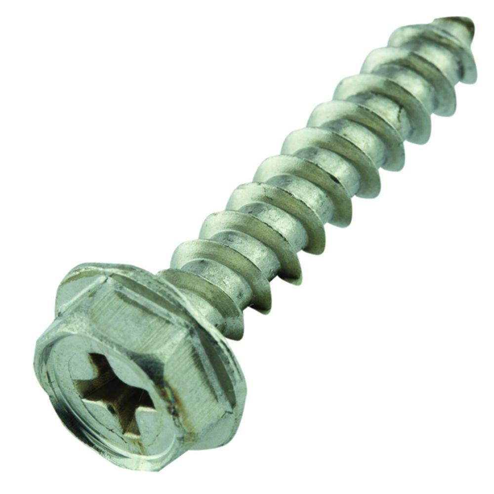 100 Stainless Steel #8 x 1 Slotted Hex Washer Head Type A Sheet Metal Screw NH