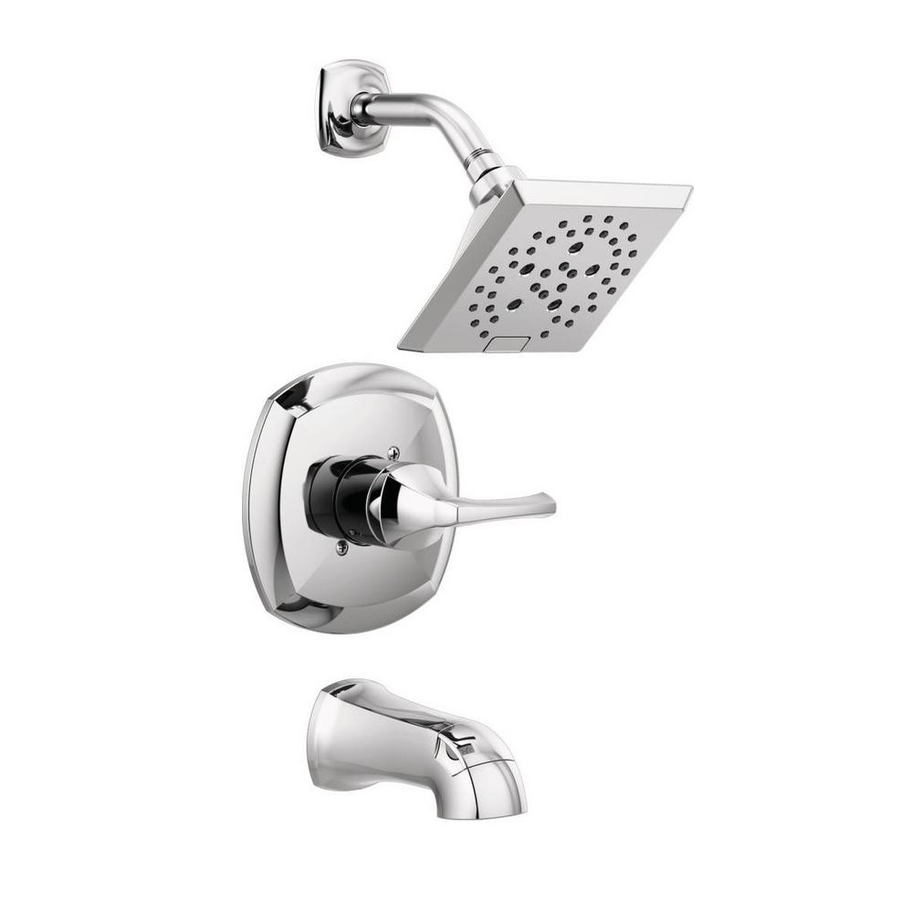 Delta 144741 Everly Single-Handle 3-Spray Tub and Shower Faucet with H2Okinetic Technology in Chrome Valve Included