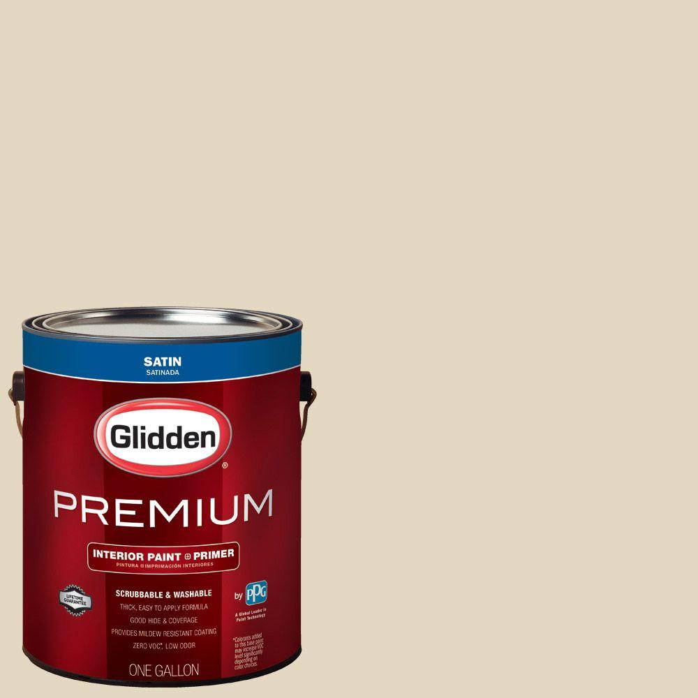 Glidden Premium 1 gal. HDGWN45 Navajo Sand Satin Interior Paint with