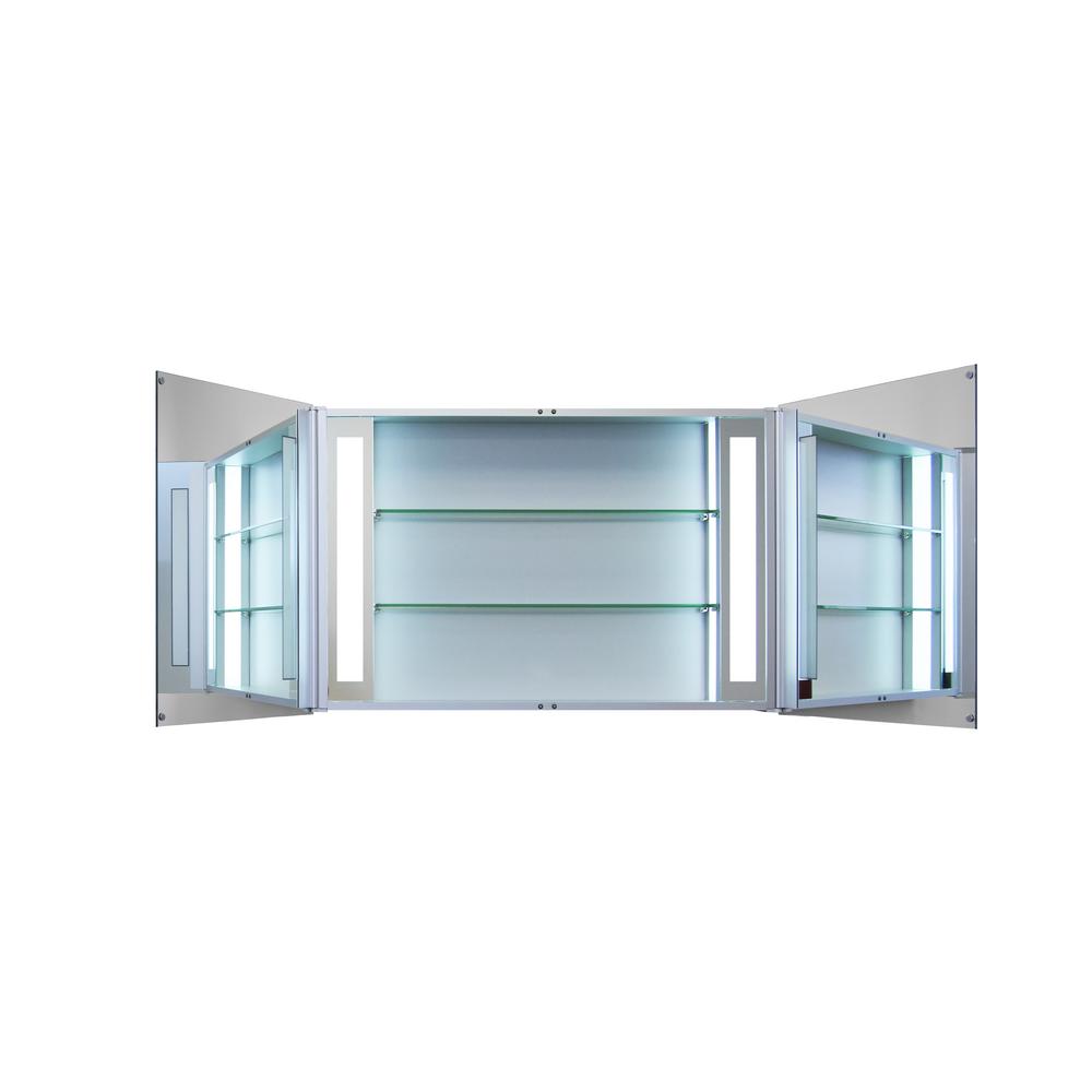 Innoci Usa Zeus 40 In X 26 In X 4 75 In Double Door Surface Mount Led Medicine Cabinet 69204026 The Home Depot