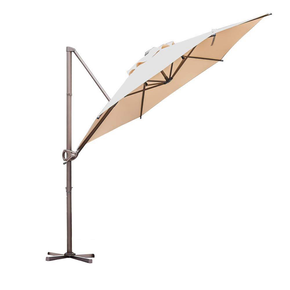 Abba Patio 9 Ft Offset Cantilever Adjustable Vertical Tilt Patio Umbrella In Beige Hdabbamrc96b The Home Depot