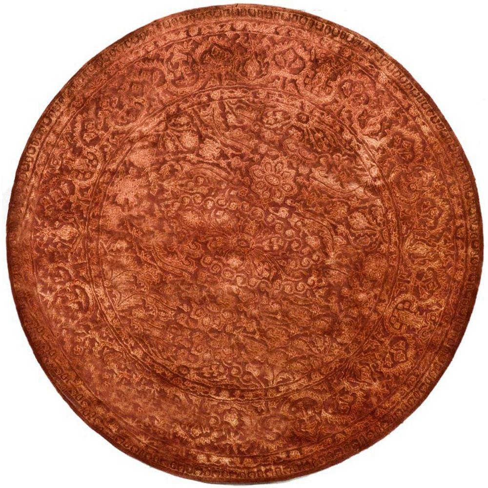 Safavieh Silk Road Rust 3 ft. 6 in. x 3 ft. 6 in. Round Area RugSKR213E4R The Home Depot