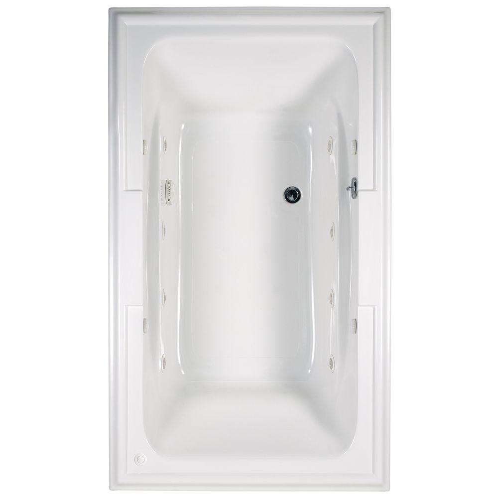 American Standard Town Square 72 In X 42 In Center Drain Ecosilent Whirlpool Tub In White