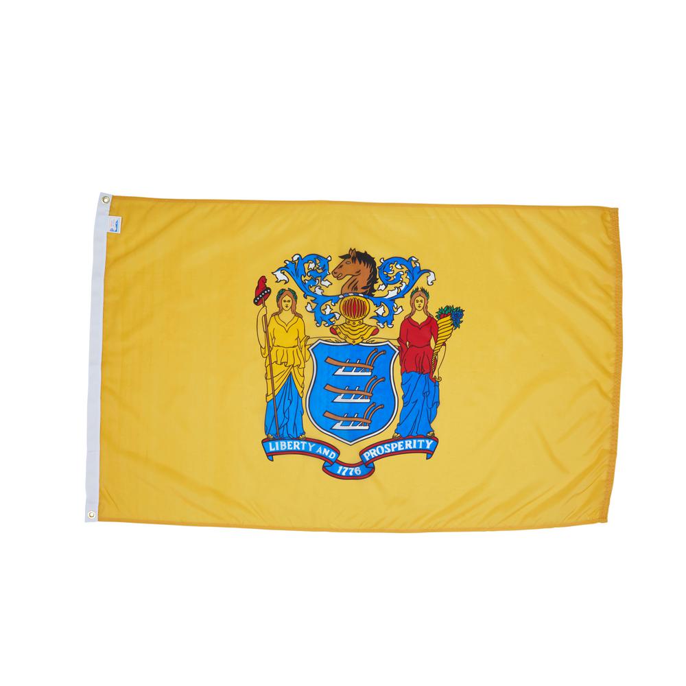 Allied Flag 3 ft. x 5 ft. New Jersey State Nylon Flag-64-100-10060 ...