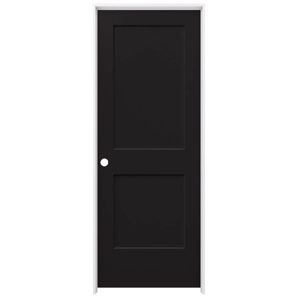 Jeld Wen 30 In X 80 In Monroe Black Painted Right Hand Smooth Solid Core Molded Composite Mdf Single Prehung Interior Door