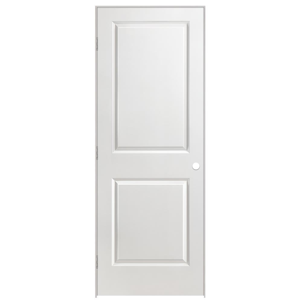 Masonite 30 In X 80 In 2 Panel Square Top Left Handed Hollow Core Smooth Primed Composite Single Prehung Interior Door