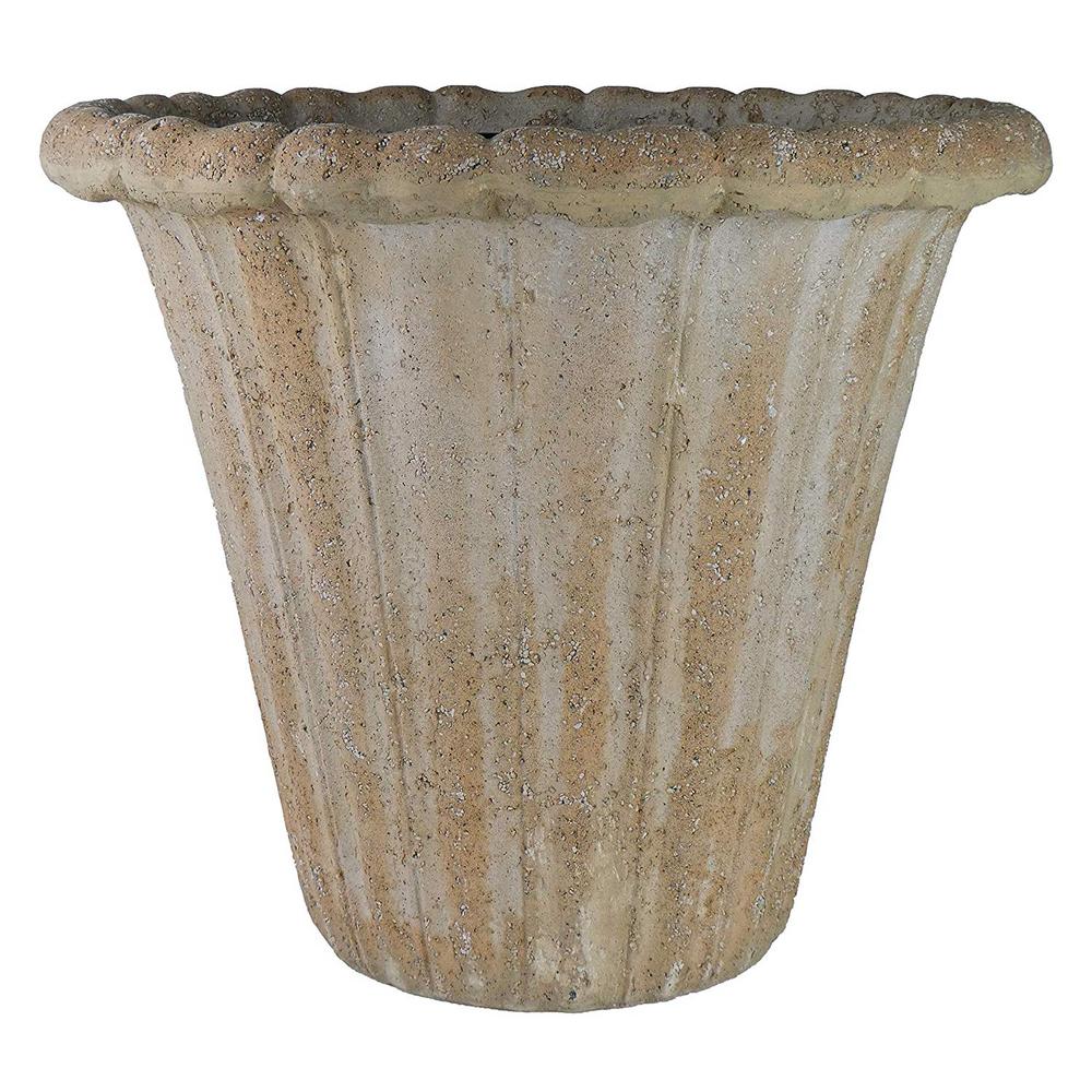 Classic Home & Garden 22 in. Natural Lava Stone Flower Pot Planter