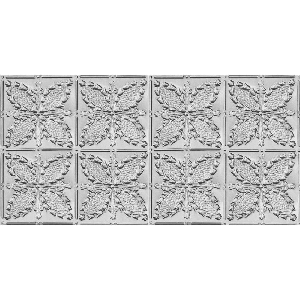 Shanko 2 Ft X 4 Ft Nail Up Direct Application Tin Ceiling Tile In Clear Lacquer 24 Sq Ft Case