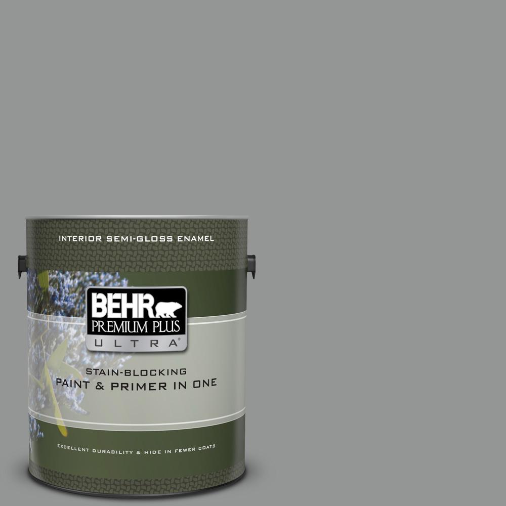 Behr Premium Plus Ultra 1 Gal Ppu24 19 Shark Fin Semi Gloss Enamel Ppu24 19 Shark Fin Semi Gloss