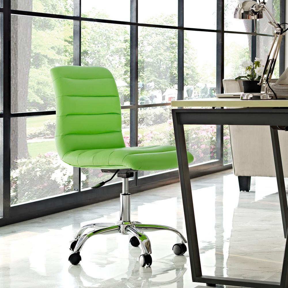 Modway Ripple Armless Mid Back Office Chair In Bright Green Eei Modway Ripple Armless Mid Back Office