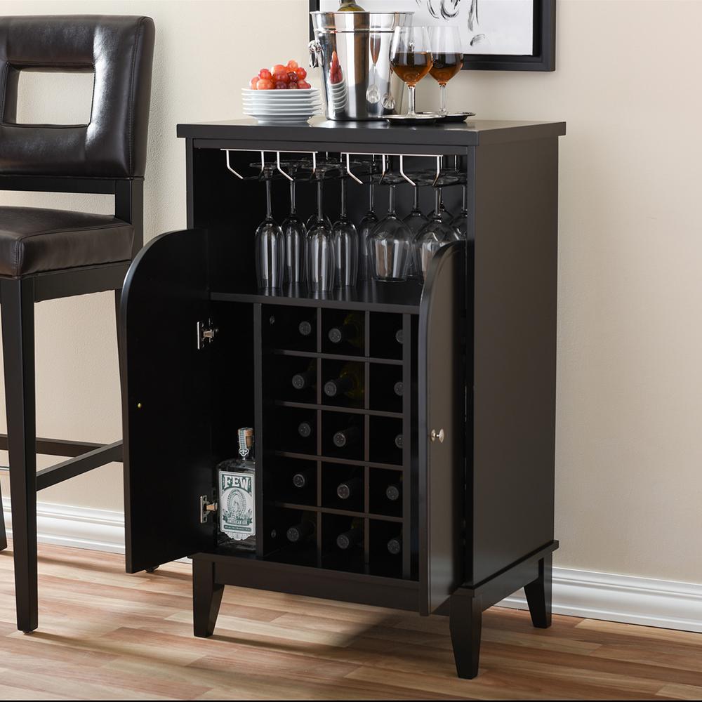 Baxton Studio Easton Contemporary Dark Brown Wood Finish Wine Baxton Studio Easton Contemporary Dark Brown Wood Finish Wine Cabinet