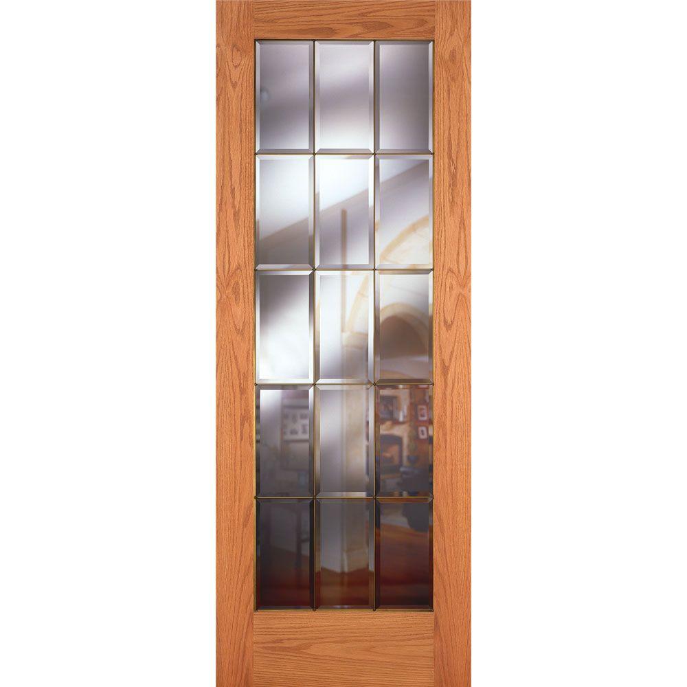 Feather River Doors 36 In X 80 In 15 Lite Unfinished Oak Clear
