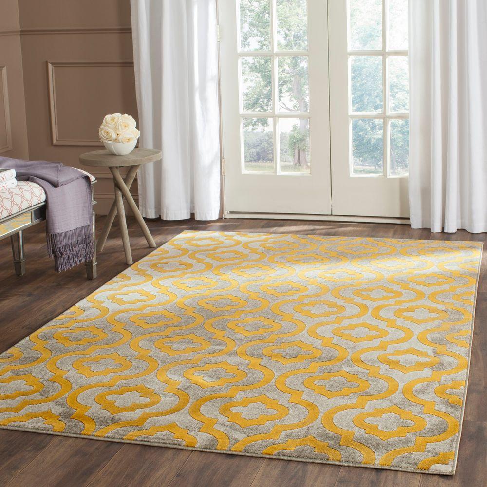 Safavieh Porcello Light Grey/Yellow 8 ft. 2 in. x 11 ft. Area Rug