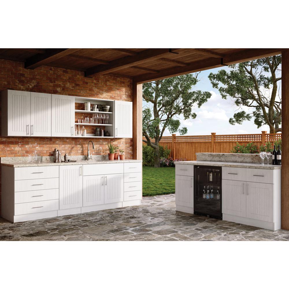 Weatherstrong Assembled 30x34 5x24 In Naples Island Outdoor Kitchen Base Cabinet With 2 Doors And 1 Drawer In Radiant White Wsib30 Nrw The Home Depot