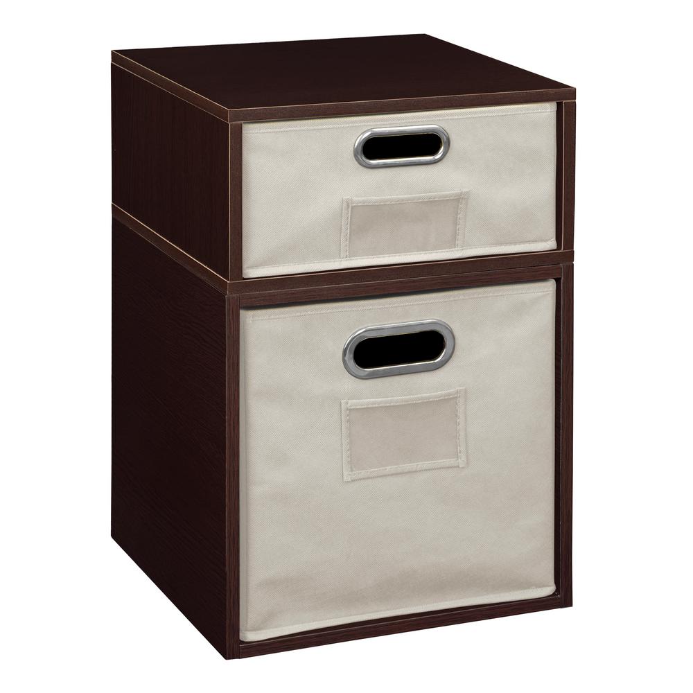 Niche Cubo 13 in. x 19.5 in. Truffle 1 Half Cube and 1 Full Cube