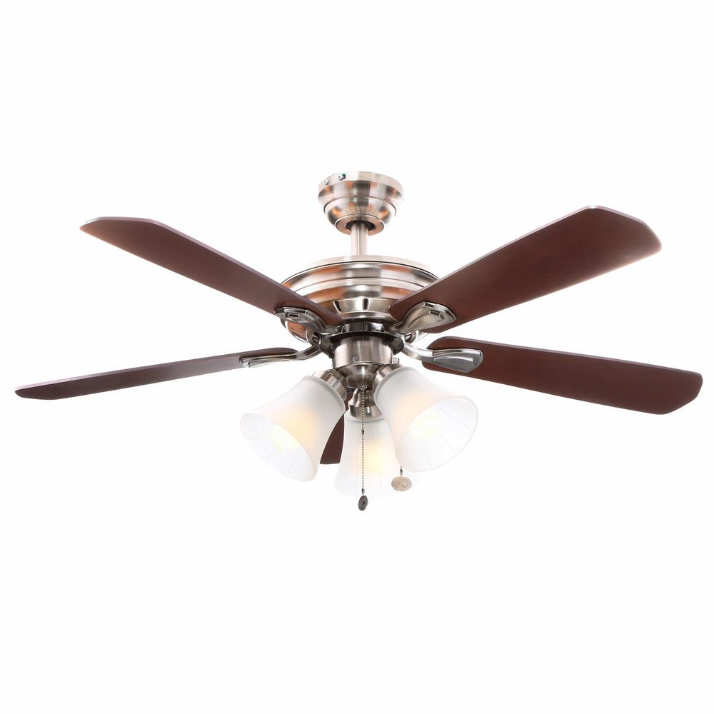 Hampton Bay Westmount 44 In Led Indoor Brushed Nickel Ceiling Fan Hampton Bay Westmount 44 In Led Indoor Brushed Nickel Ceiling Fan With Light Kit