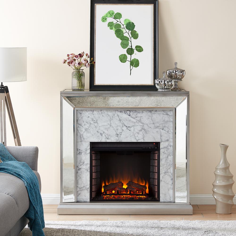 Glam Adjustable Thermostat Electric Fireplaces Fireplaces The Home Depot