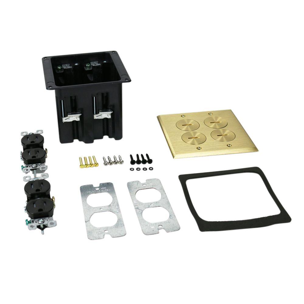 Legrand Wiremold WMFB Series 1/2 in. 15 Amp Rectangular Cover 4Outlet