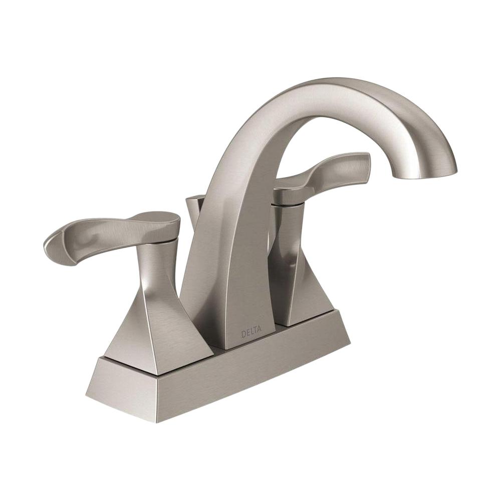Delta Everly 4 in. Center Set 2Handle Bathroom Faucet in Spot Shield