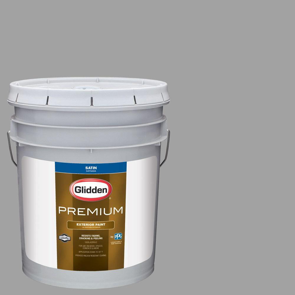 Glidden Premium 5 Gal Hdgcn63 Granite Grey Satin Latex Exterior Hdgcn63 Granite Grey Satin Latex Exterior Paint