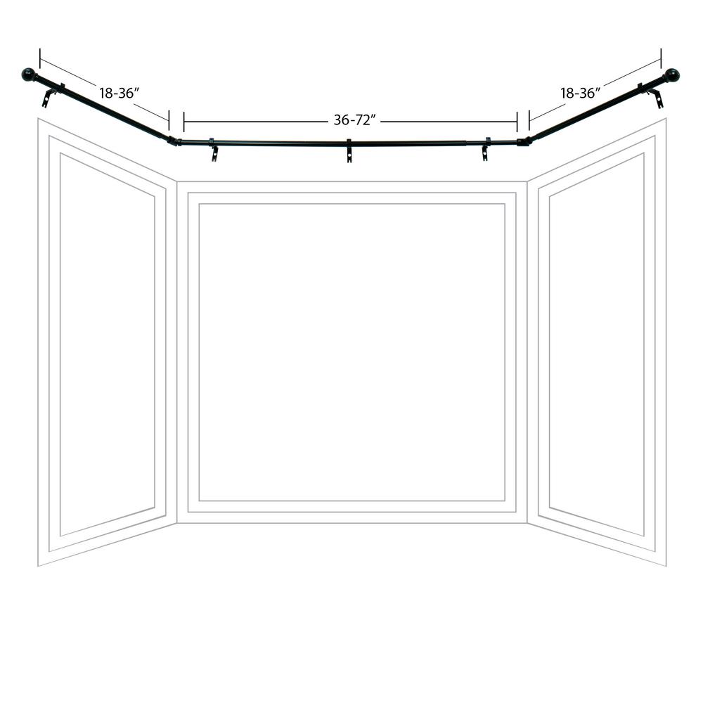 Decopolitan 3 4 In Bay Window Ball Drapery Single Rod Set In