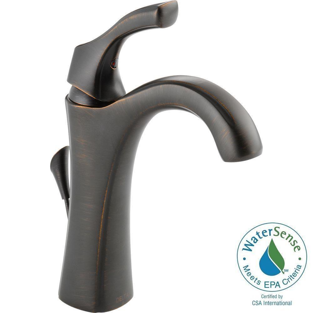 venetian bronze delta single handle bathroom sink faucets 592 rb dst 64_1000