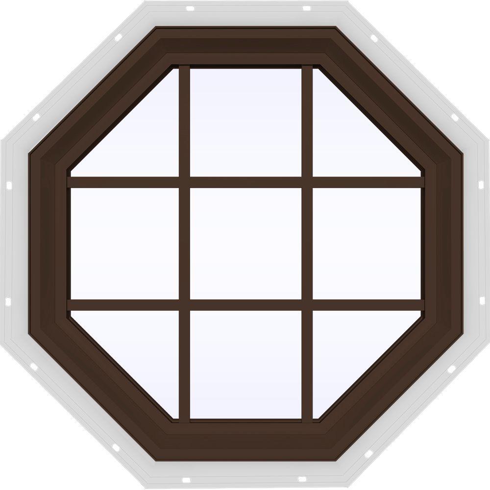 JELD-WEN 35.5 In. X 35.5 In. V-2500 Series Fixed Octagon Vinyl Window ...