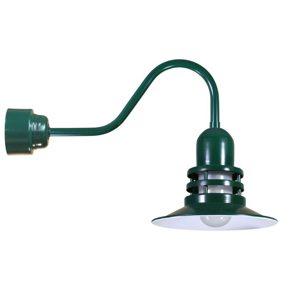 Green Outdoor Wall Mounted Lighting The Home 1 Light Outdoor Green Angled Arm Orbitor Shade Wall