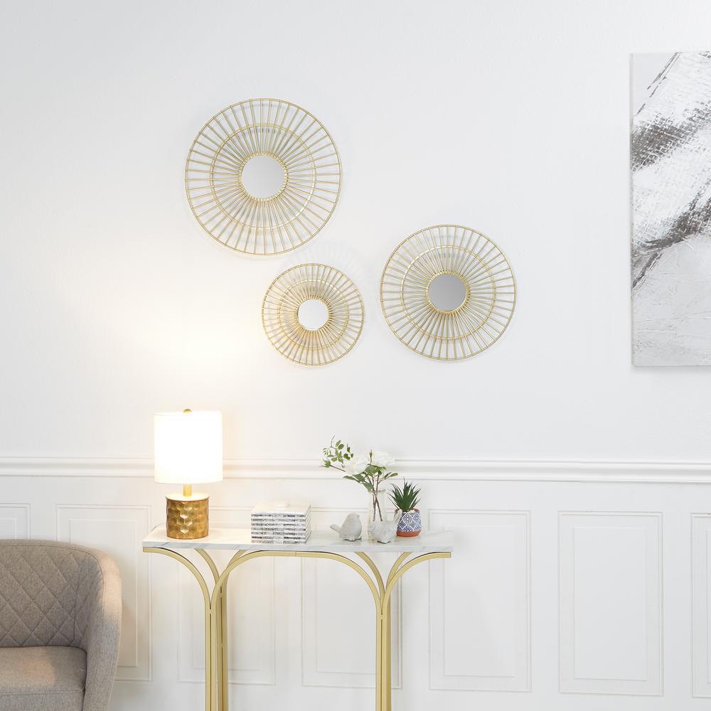 Sonya Gold Sunburst Mirrors Set Of 3