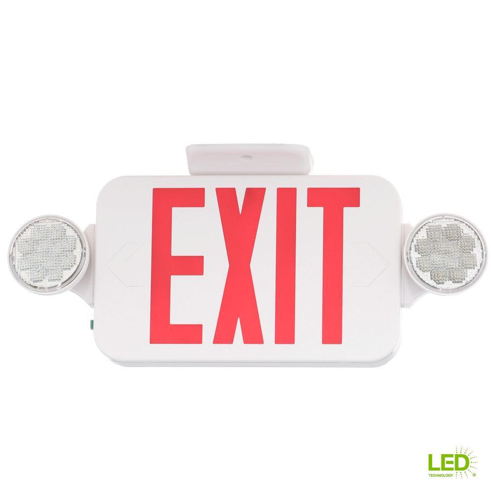 Led Exit And Emergency Commercial Lighting The Home Thermoplastic Led Emergency Exit Sign With Red Letters Progress Lighting